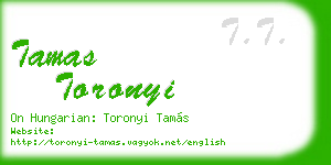 tamas toronyi business card