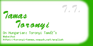 tamas toronyi business card